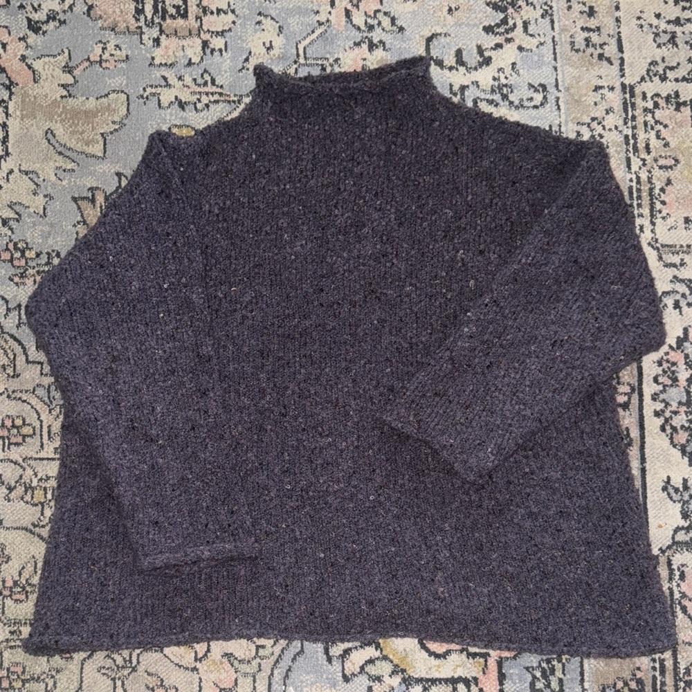 Great Northwest Clothing Company Dark Speckled Purple Turtleneck Sweater